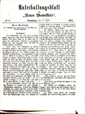 Wendelstein. Unterhaltungsblatt des Wendelstein (Wendelstein) Dienstag 24. Juli 1877