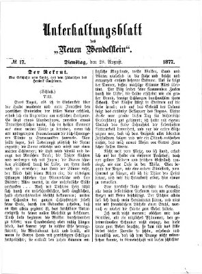 Wendelstein. Unterhaltungsblatt des Wendelstein (Wendelstein) Dienstag 28. August 1877