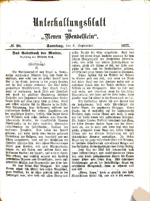 Wendelstein. Unterhaltungsblatt des Wendelstein (Wendelstein) Samstag 8. September 1877