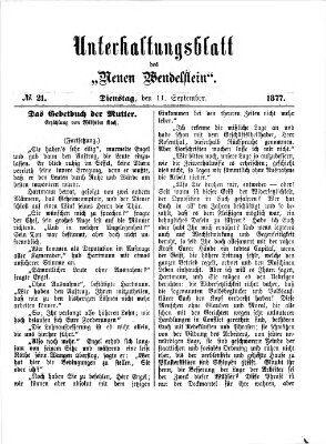 Wendelstein. Unterhaltungsblatt des Wendelstein (Wendelstein) Dienstag 11. September 1877