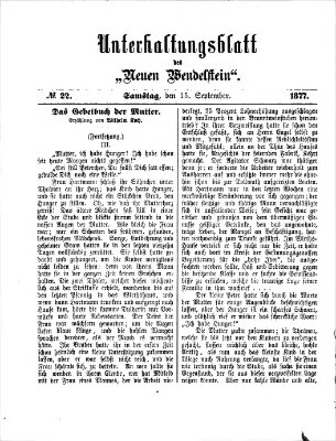 Wendelstein. Unterhaltungsblatt des Wendelstein (Wendelstein) Samstag 15. September 1877