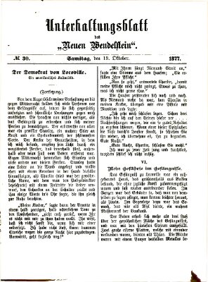 Wendelstein. Unterhaltungsblatt des Wendelstein (Wendelstein) Samstag 13. Oktober 1877