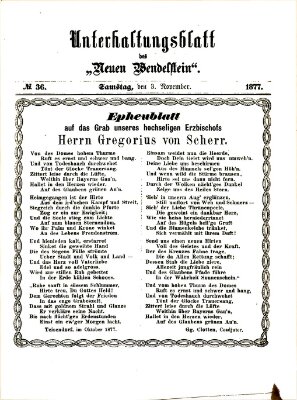 Wendelstein. Unterhaltungsblatt des Wendelstein (Wendelstein) Samstag 3. November 1877