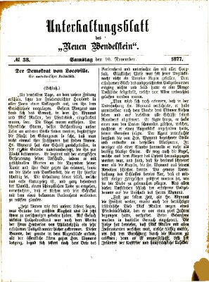 Wendelstein. Unterhaltungsblatt des Wendelstein (Wendelstein) Samstag 10. November 1877