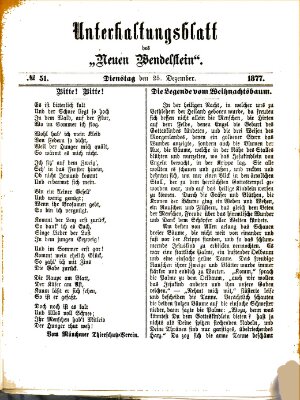 Wendelstein. Unterhaltungsblatt des Wendelstein (Wendelstein) Dienstag 25. Dezember 1877