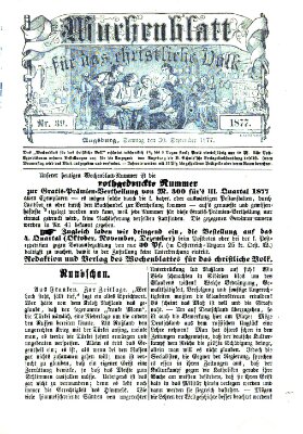 Wochenblatt für das christliche Volk Sonntag 30. September 1877