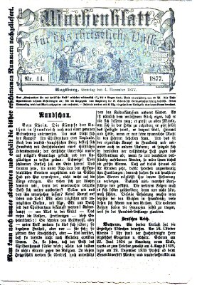 Wochenblatt für das christliche Volk Sonntag 4. November 1877