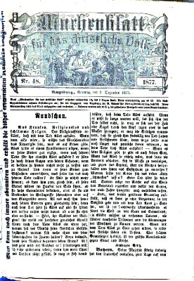 Wochenblatt für das christliche Volk Sonntag 2. Dezember 1877