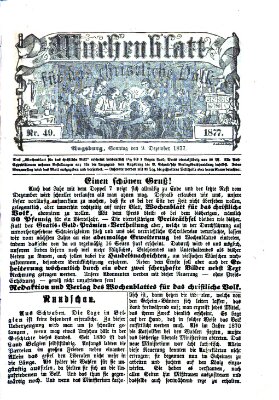 Wochenblatt für das christliche Volk Sonntag 9. Dezember 1877