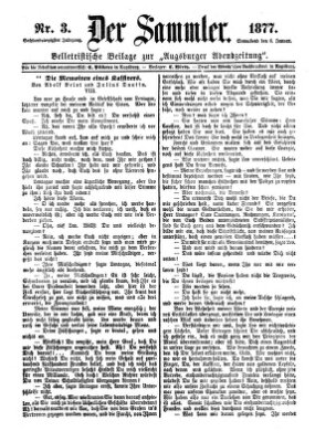 Der Sammler (Augsburger Abendzeitung) Samstag 6. Januar 1877