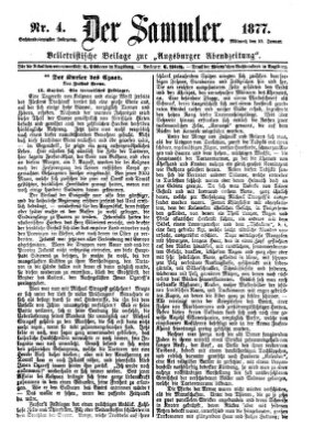 Der Sammler (Augsburger Abendzeitung) Mittwoch 10. Januar 1877