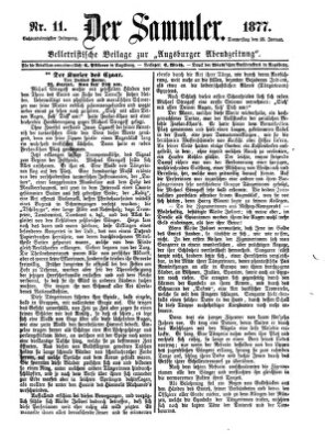 Der Sammler (Augsburger Abendzeitung) Donnerstag 25. Januar 1877