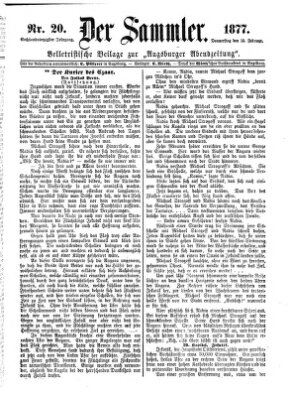 Der Sammler (Augsburger Abendzeitung) Donnerstag 15. Februar 1877