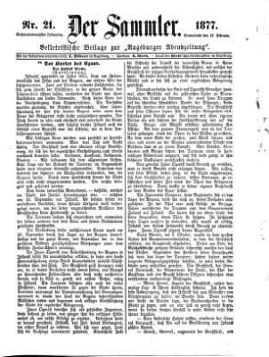 Der Sammler (Augsburger Abendzeitung) Samstag 17. Februar 1877