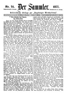 Der Sammler (Augsburger Abendzeitung) Samstag 24. Februar 1877