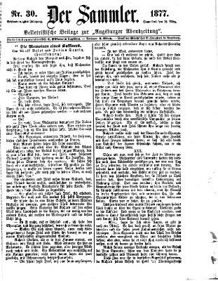 Der Sammler (Augsburger Abendzeitung) Samstag 10. März 1877