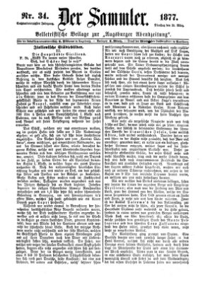 Der Sammler (Augsburger Abendzeitung) Dienstag 20. März 1877