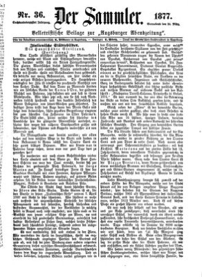 Der Sammler (Augsburger Abendzeitung) Samstag 24. März 1877