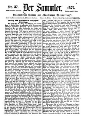 Der Sammler (Augsburger Abendzeitung) Dienstag 27. März 1877