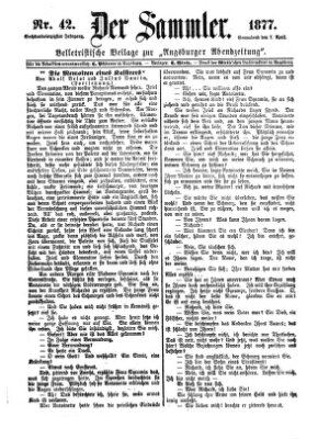 Der Sammler (Augsburger Abendzeitung) Samstag 7. April 1877