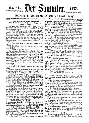 Der Sammler (Augsburger Abendzeitung) Donnerstag 12. April 1877