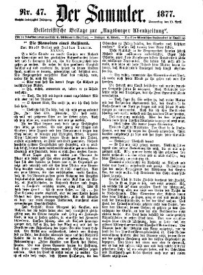 Der Sammler (Augsburger Abendzeitung) Donnerstag 19. April 1877