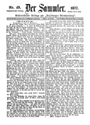 Der Sammler (Augsburger Abendzeitung) Dienstag 24. April 1877