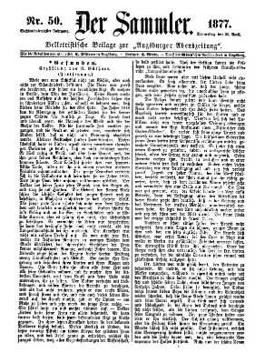 Der Sammler (Augsburger Abendzeitung) Donnerstag 26. April 1877