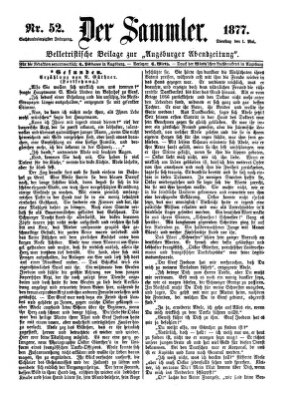Der Sammler (Augsburger Abendzeitung) Dienstag 1. Mai 1877