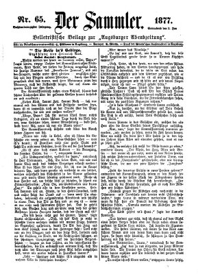 Der Sammler (Augsburger Abendzeitung) Samstag 2. Juni 1877