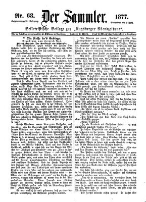 Der Sammler (Augsburger Abendzeitung) Samstag 9. Juni 1877