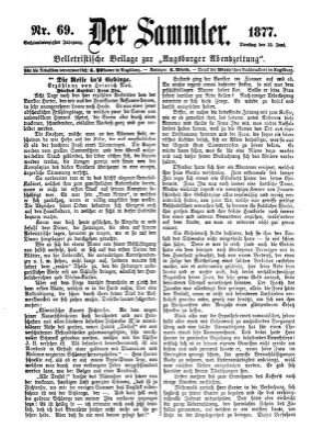 Der Sammler (Augsburger Abendzeitung) Dienstag 12. Juni 1877