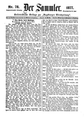 Der Sammler (Augsburger Abendzeitung) Samstag 30. Juni 1877