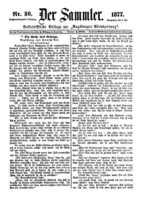 Der Sammler (Augsburger Abendzeitung) Donnerstag 5. Juli 1877