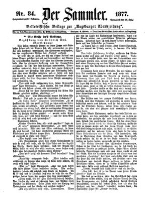 Der Sammler (Augsburger Abendzeitung) Samstag 14. Juli 1877