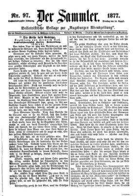 Der Sammler (Augsburger Abendzeitung) Dienstag 14. August 1877