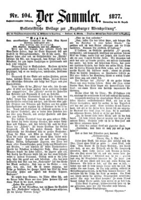 Der Sammler (Augsburger Abendzeitung) Donnerstag 30. August 1877