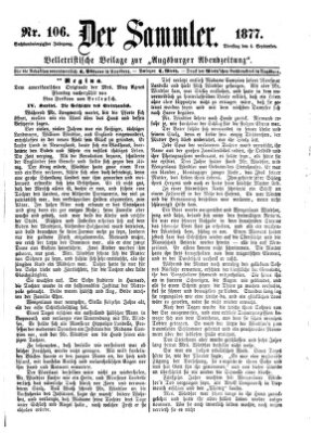 Der Sammler (Augsburger Abendzeitung) Dienstag 4. September 1877