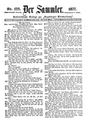 Der Sammler (Augsburger Abendzeitung) Donnerstag 11. Oktober 1877