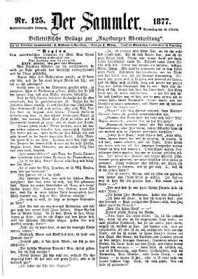 Der Sammler (Augsburger Abendzeitung) Donnerstag 18. Oktober 1877