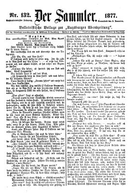 Der Sammler (Augsburger Abendzeitung) Samstag 3. November 1877