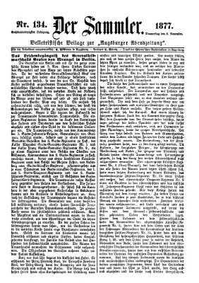 Der Sammler (Augsburger Abendzeitung) Donnerstag 8. November 1877