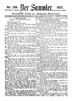 Der Sammler (Augsburger Abendzeitung) Dienstag 20. November 1877