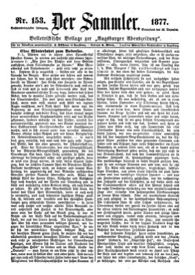 Der Sammler (Augsburger Abendzeitung) Samstag 22. Dezember 1877