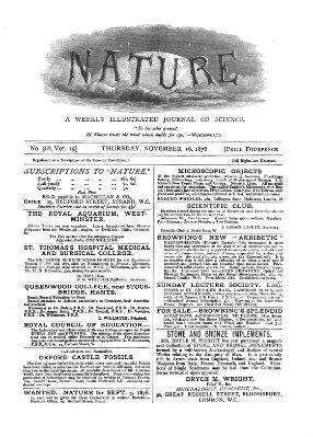 Nature Donnerstag 16. November 1876