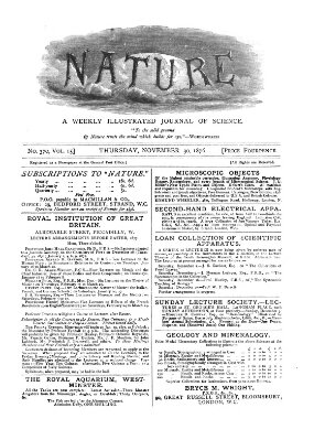 Nature Donnerstag 30. November 1876