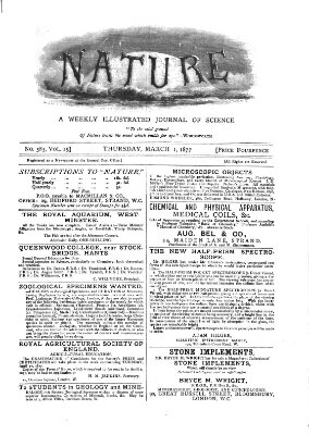 Nature Donnerstag 1. März 1877