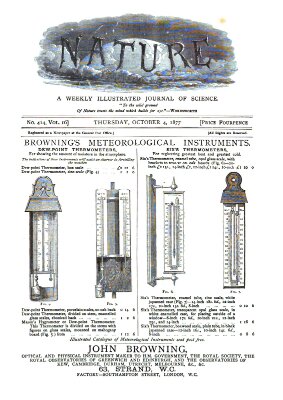 Nature Donnerstag 4. Oktober 1877