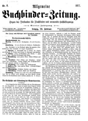 Allgemeine Buchbinderzeitung Freitag 23. Februar 1877