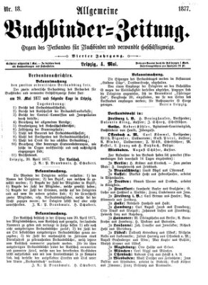 Allgemeine Buchbinderzeitung Freitag 4. Mai 1877